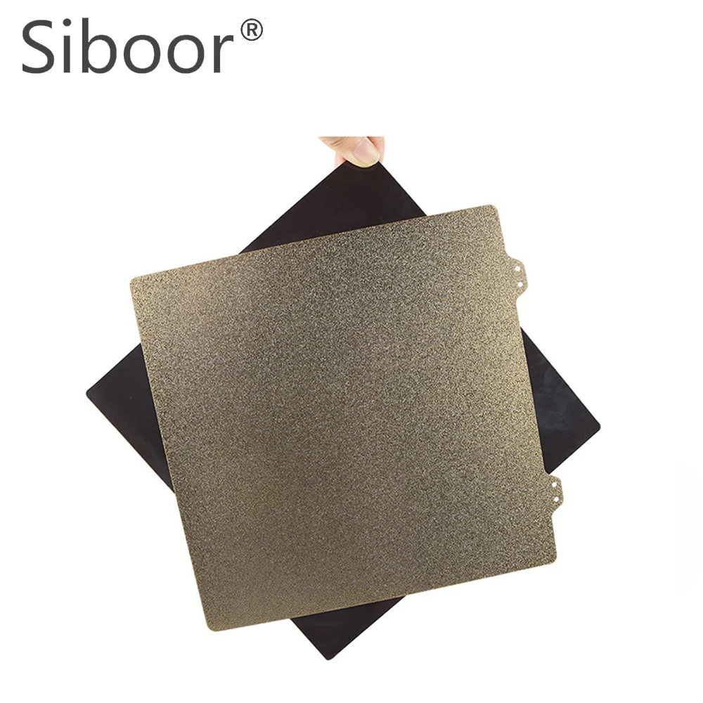 

PEI Sticker Double-side PEI 377x370mm Hot Bed Flex Magnetic Base Removal Spring Steel Sheet 3D Printer Heatbed for Voron Ender 3