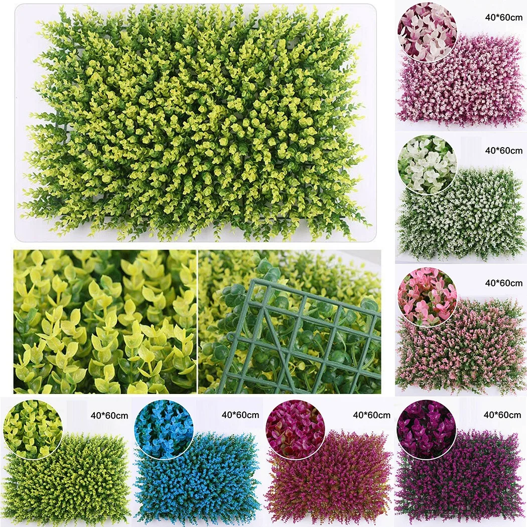 Artificial Plants Grass Wall Backdrop Flowers wedding Boxwood Hedge Panels for Indoor/Outdoor Garden Decor Interior |