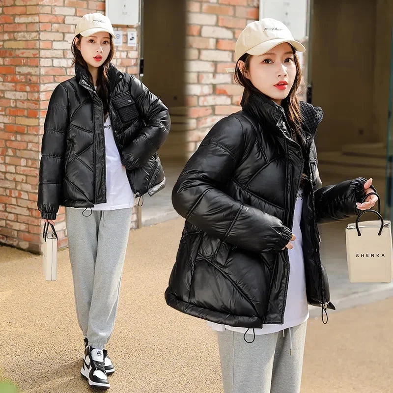 New Winter Jacket Women Parkas Long Sleeve Thick Down Cotton Padded Parka Female Jacket Short Coat Slim Warm Outwear