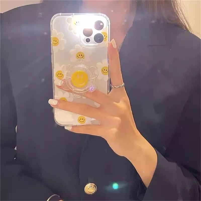 

Factory Direct Selling For iPhone 11 12 13 Pro XS Max X XR SE 7 8 Plus Funny Daisy Soft Silicon Back Cover Cute 3D Sun flower B