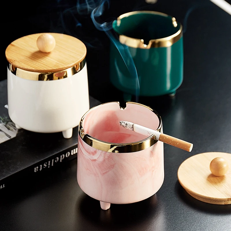 

Современная керамическая пепельница с крышкой, креативное украшение для ресторана, обеденного стола, пепельница для Интернет-кафе