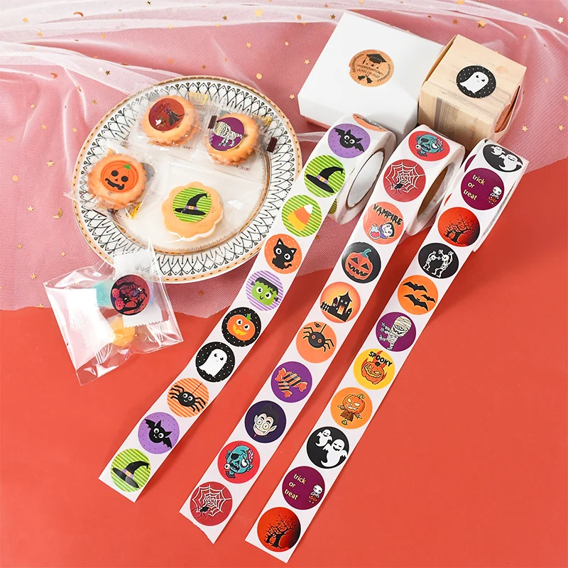 500 шт./рулон наклейки на тему Хэллоуина |
