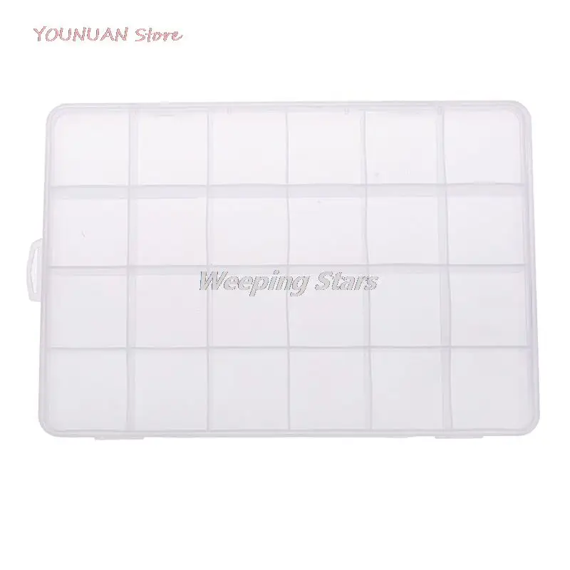 

Top 24 Compartimenten Transparante Plastic Box Case Sieraden Bead Opslag Container Craft Organizer Onderdelen Opbergdoos