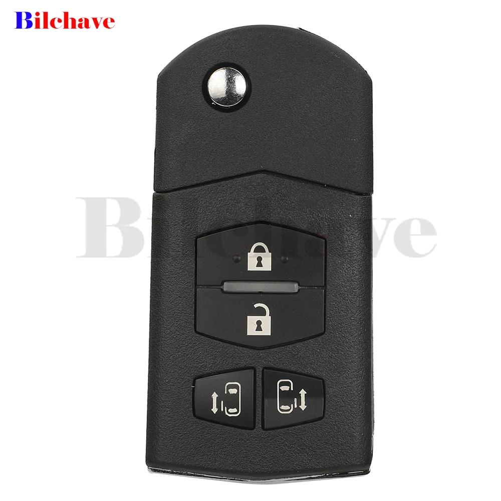 

Jingyuqin 4 кнопочный флип-чехол для автомобильного ключа для Mazda 2 3 5 6 M5 M6 CX-5 2004 + Складной автомобильный ключ