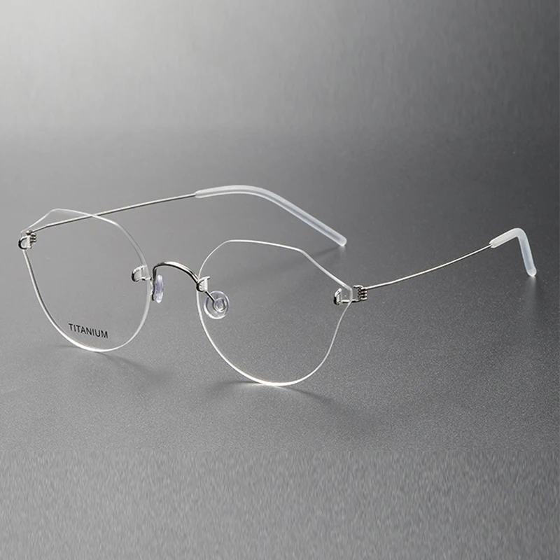 Безрамочные очки для близорукости многосторонние зеркальные линзы