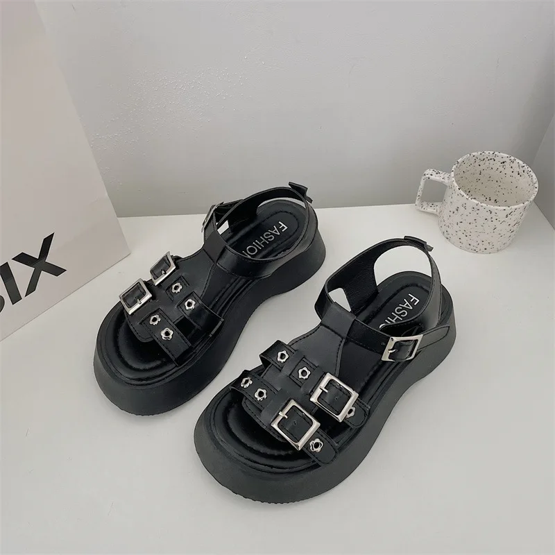 

Sandals Women's White 2022 Beach Sandals Women's Heightening Women's Shoes Casual Sponge Cake Thick-soled Roman Sandals Women