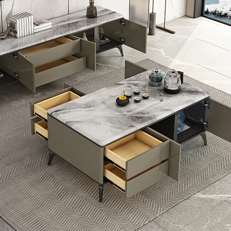 Круглый кофейный столик стеклянные Угловые столы для салона Современная тележка