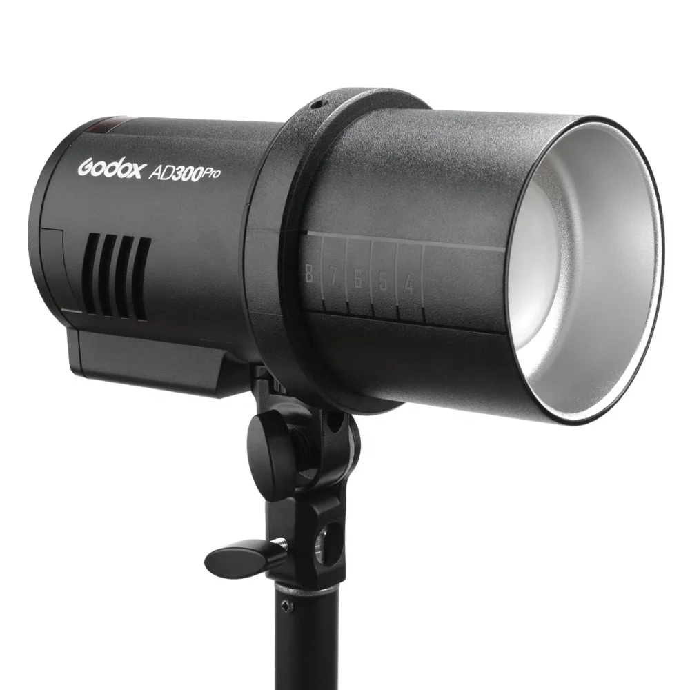 

Godox AD300Pro 300W HSS TTL 2,4G 1/8000 светящаяся круглая головка Внешняя вспышка с литиевой батареей Стандартный кронштейн для DSLR-камер