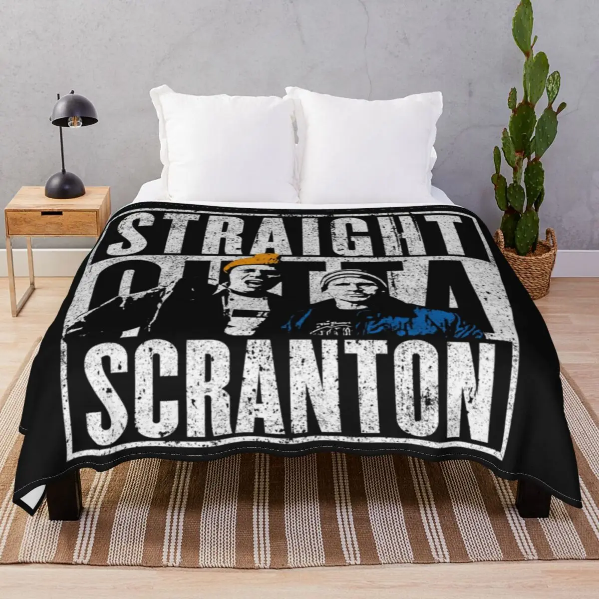 Straight Outta Scranton Blanket Fleece Decoration Multi-function Throw Blankets for Bed Home Couch Camp Office