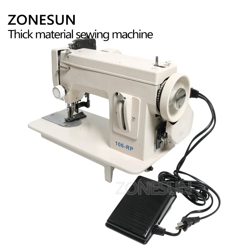 Фото ZONESUN 106-RP-прямая бытовая швейная машина, меховая кожаная одежда, толстый швейный инструмент, инструмент для шитья из плотного материала №5