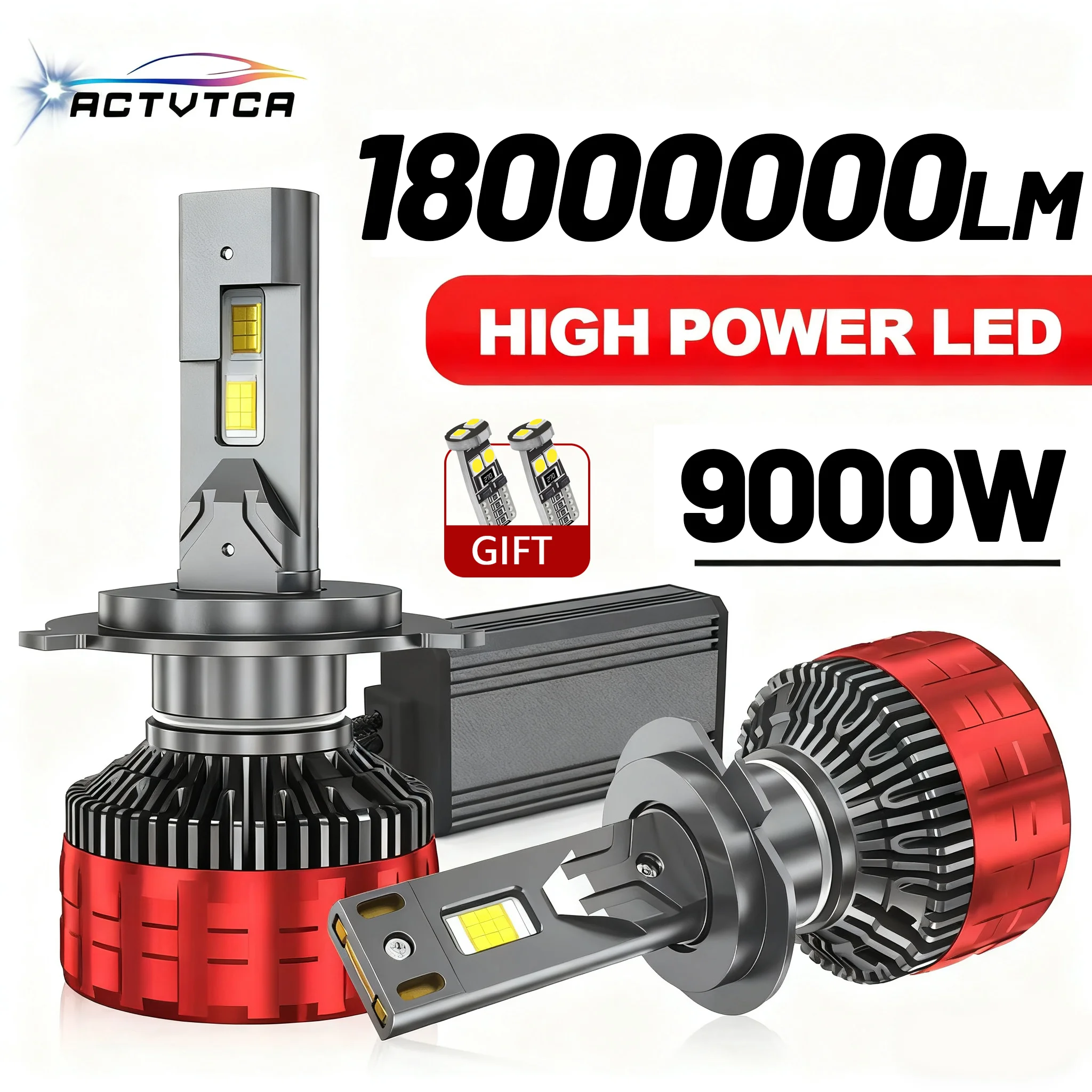 ACTVTCA 9000W 18000000LM H4 H7 Светодиодные фары 6000K Фара H1 Led H11 H8 H3 HB3 9005 HB4 9006 9007 9008 H13 9012 H9 Автомобильные фары