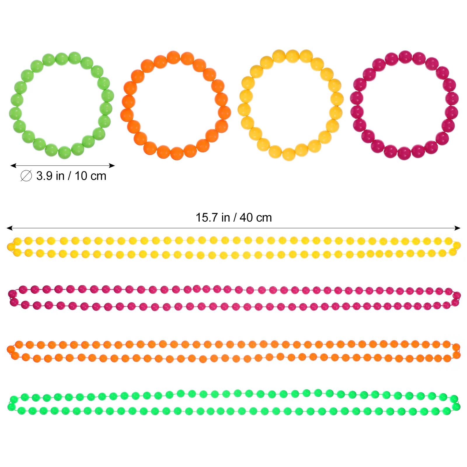 8 шт. вечерние платья ожерелье из бисера неоновые браслеты для блеска объемные