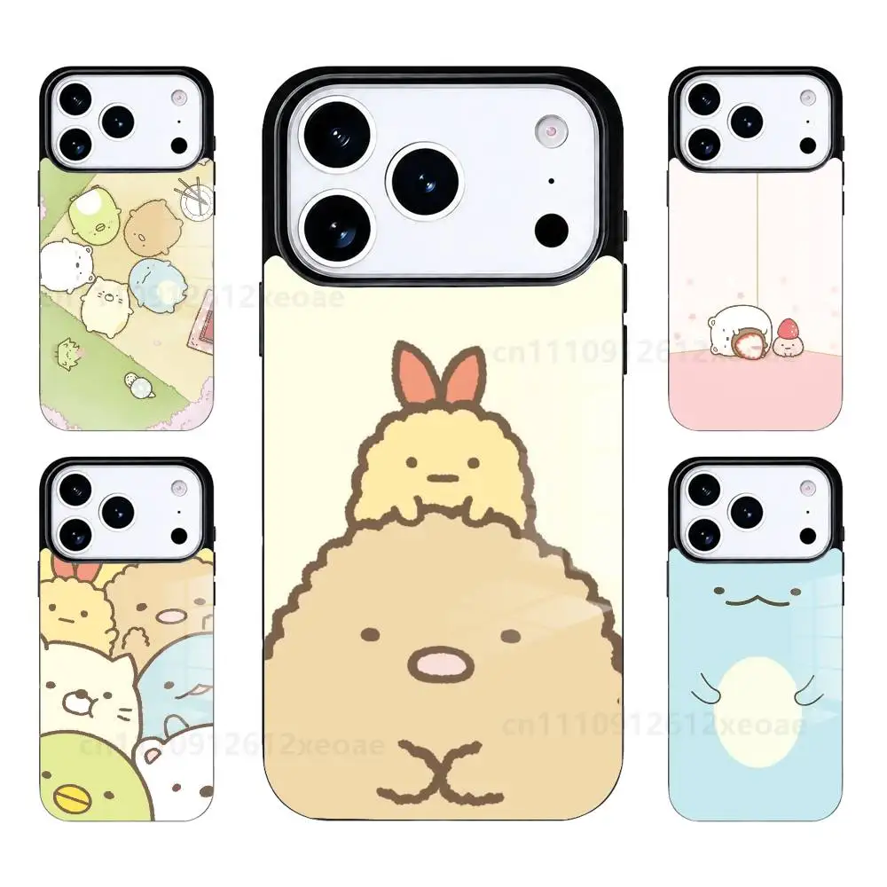 Фото Милый чехол для телефона с изображением персонажей S-Sumikko Gurashi для iPhone 17 16 15 14 13 12 11 Pro PROMax Plus Mini с поддержкой беспроводной зарядки Magsafe. №1