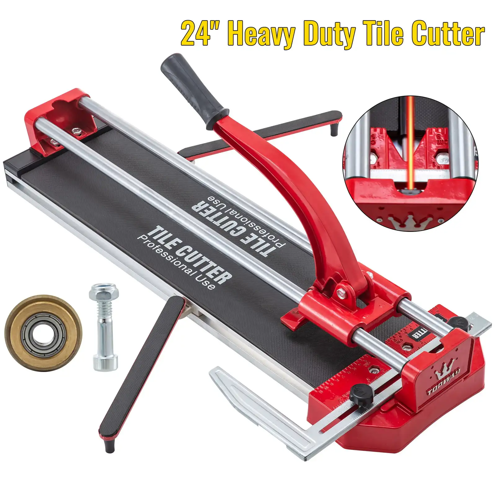 

24 Inch Manual Tile Cutter Double Rails, Tile Cutter W/Alloy Cutting Wheel for Porcelain and Ceramic Tiles
