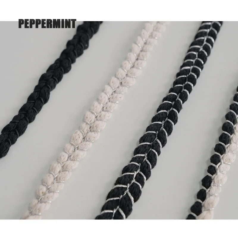 1yard 1.5cm Thick Silver Braid Trim jacquard Cotton Rope Lace woven Webbing Sewing Accessory for Garment DIY Trimming - купить по