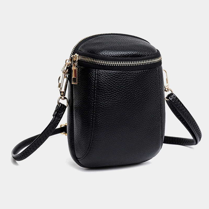 

Сумка кросс-боди Женская на молнии, маленький саквояж кросс-боди из мягкой кожи, сумочка-мессенджер в стиле ретро, мешок на широком ремне