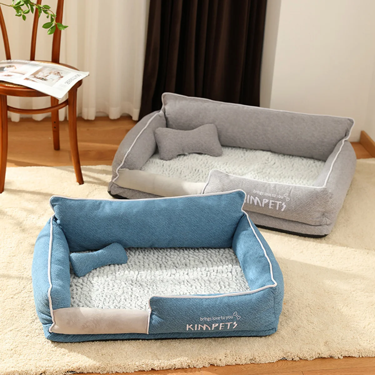 

NEW Pet Dog Bed Warm Sleeping Puppy Bed Rectangle Detachable Pet Bed with Anti-slip Waterproof Bottom Wear-Resistant Cozy Dog