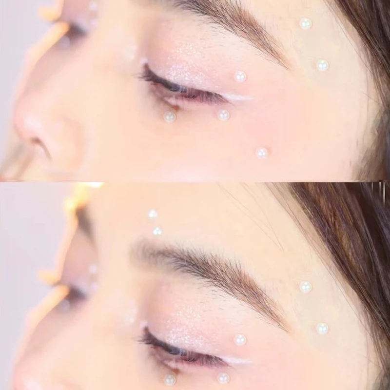 Diy Белая жемчужная паста 3D украшения для лица тени век наклейки самоклеящиеся