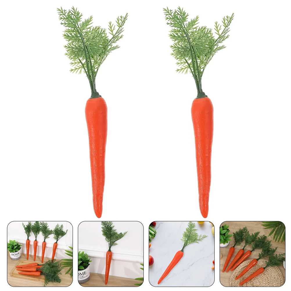 

2 Pcs Artificiales Para Plastic Carrot Vegetables Model Props Simulation Carrots Window