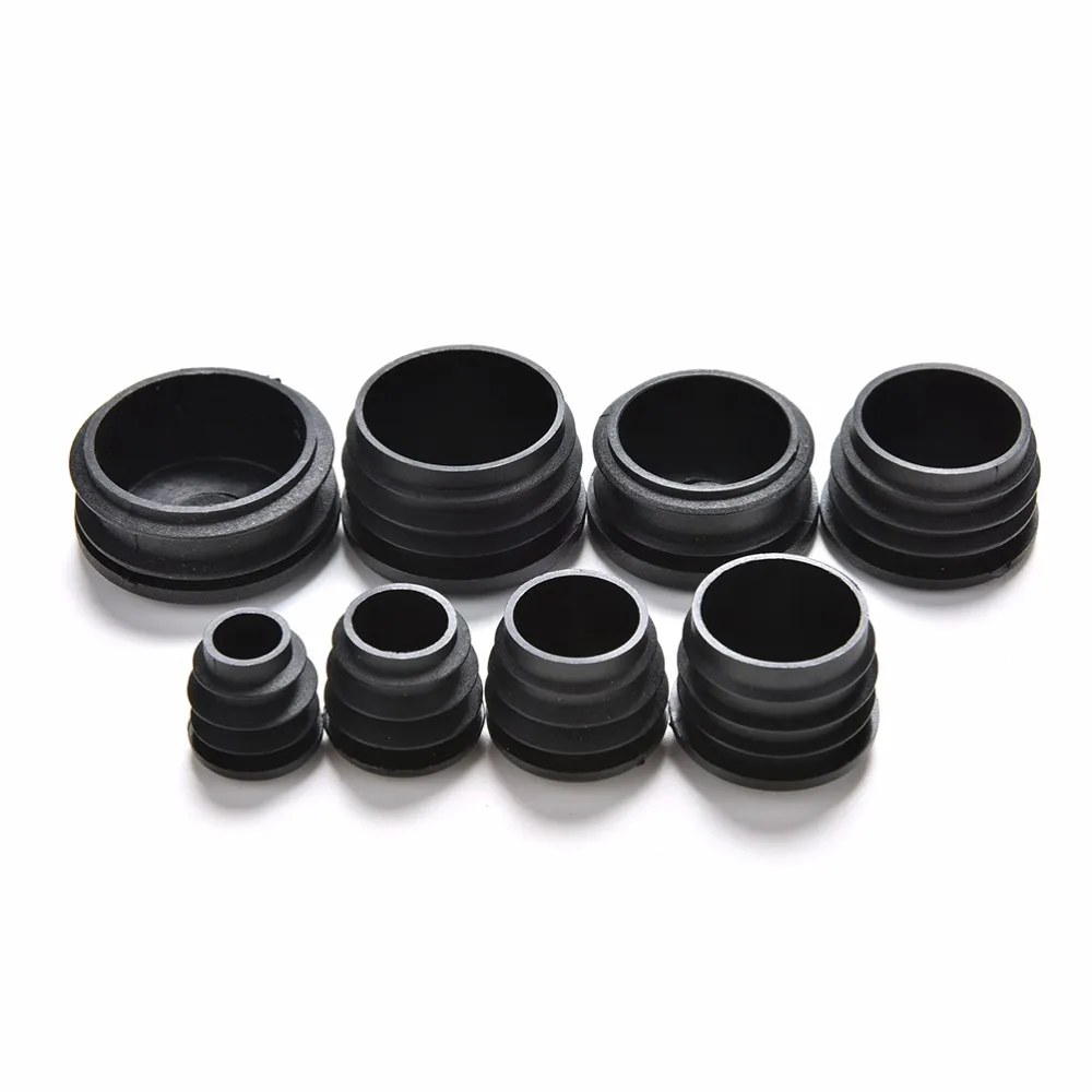 

10Pcs 8 Sizes Black Plastic Furniture Leg Plug Blanking End Cap Bung For Round Pipe Tube Hot-selling