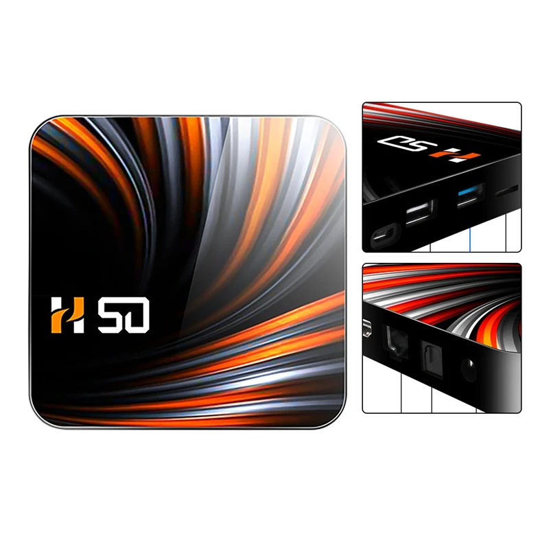 

ТВ-приставка H50, Android 10, 4K, H.265, 2,4 ГГц, 5 ГГц, Wi-Fi, Bluetooth