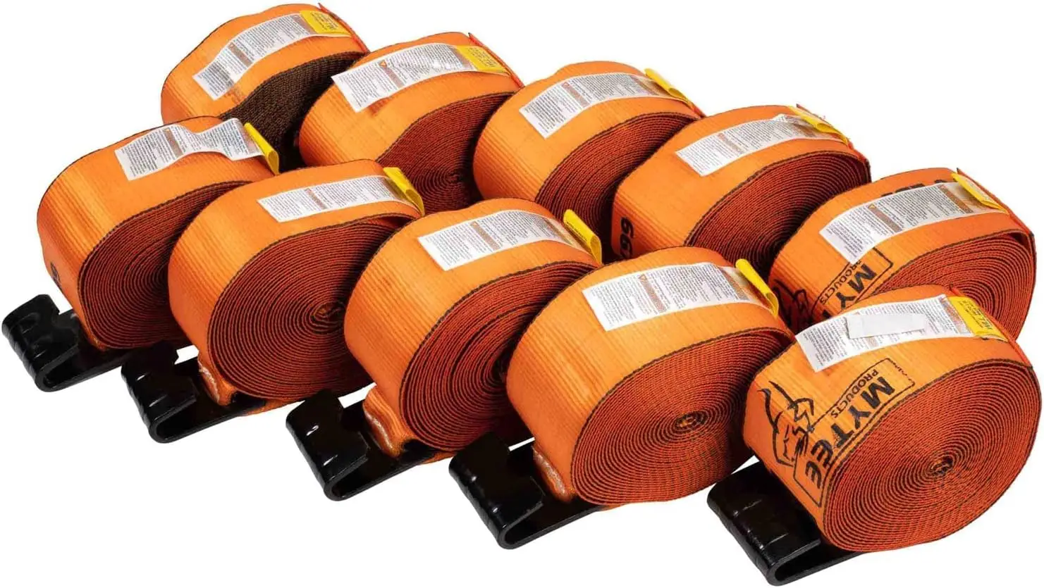 

Pack) Winch Straps 4" x 30' - High Abrasion Orange Heavy Duty Tie Down w/Flat Hook Extreme WLL# 6670 lbs | 4 Inch Cargo