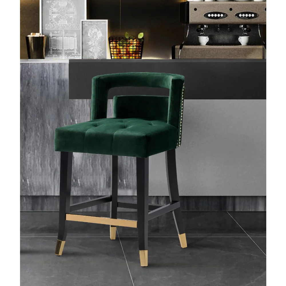 

Velvet Upholstered Counter Stool Chair
