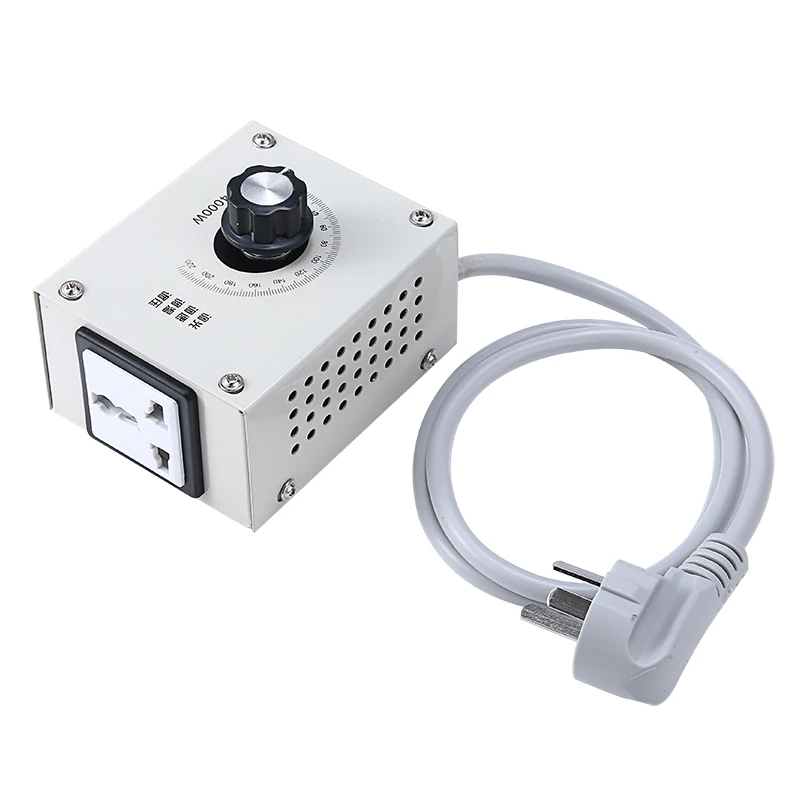 

1pc 4000W AC 220V Professional Fan Speed Motor Control Dimmer High Quality Variable Voltage Controller + Plug Adapter