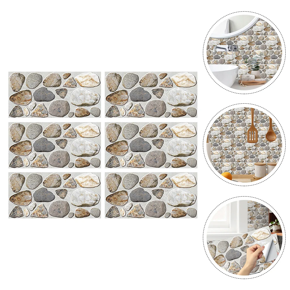 

Wallpaper Kitchen Bathroom Wallpapers Adhesive Peel Stone Oilproof Stick Pebble Elf Paper 3D Room Living Waterproof Roll