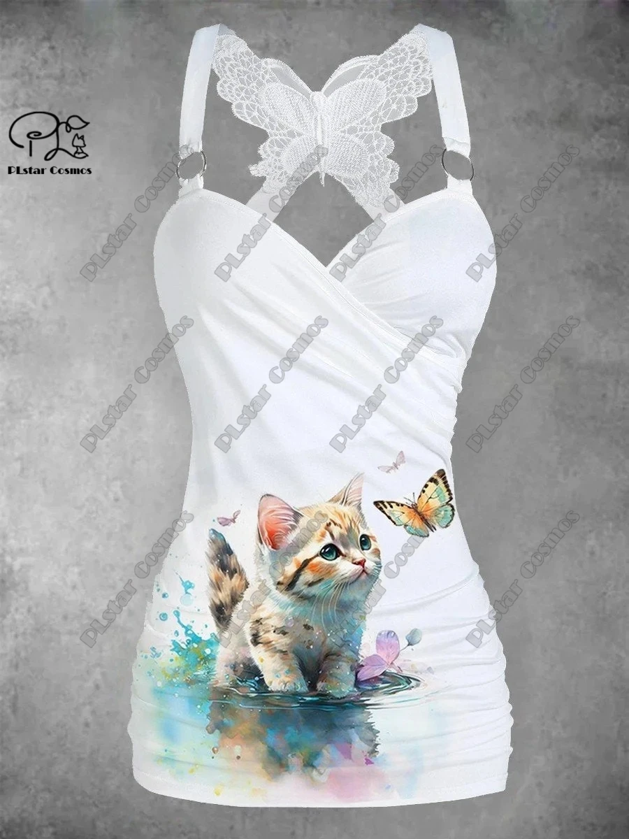 Женский плиссированный топ PLstar Cosmos плиссированная майка с кружевной отделкой