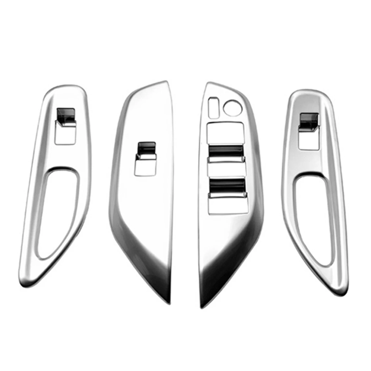 

For 2 2023 Car Chrome Window Glass Lift Button Switch Cover Trim Door Armrest Panel