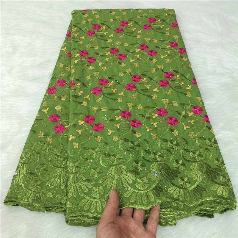 

5 yard Swiss lace fabric heavy beaded embroidery African 100% cotton fabrics Swiss voile lace popular Dubai style 9L06193