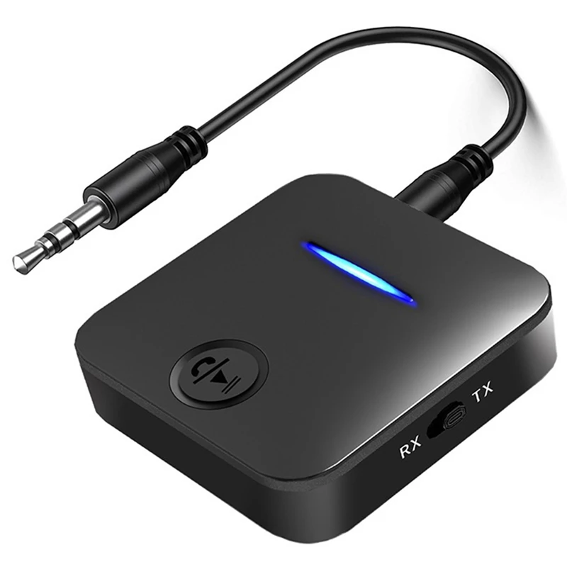 

AU42 -Bluetooth Transmitter Receiver, 3.5Mm Jack Bluetooth 5.1 Auxiliary Audio Wireless Adapter For PC TV Headset Car Computer