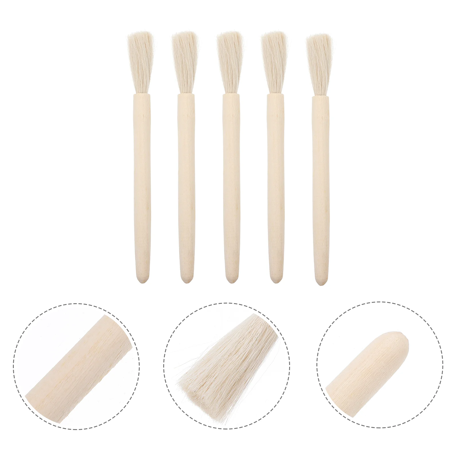 

5 Pcs Laboratory Brush Micro Balance Cleaner Scientific Brushes Durable Wooden Science