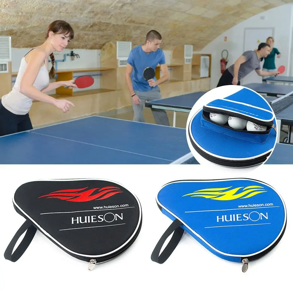 

Single Paddle 3 Ball Capacity Protective Cover Calabash Shape Ping Pong Paddles Case With Belt Table Tennis Rackets Bag