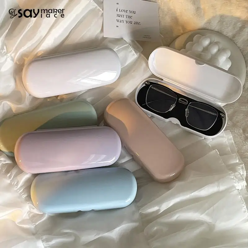 

Portable Cream Colored Glasses Case Cute Sunglasses Myopia Glasses Storage Box Travel Student Simple Sunglasses Box Storage Box