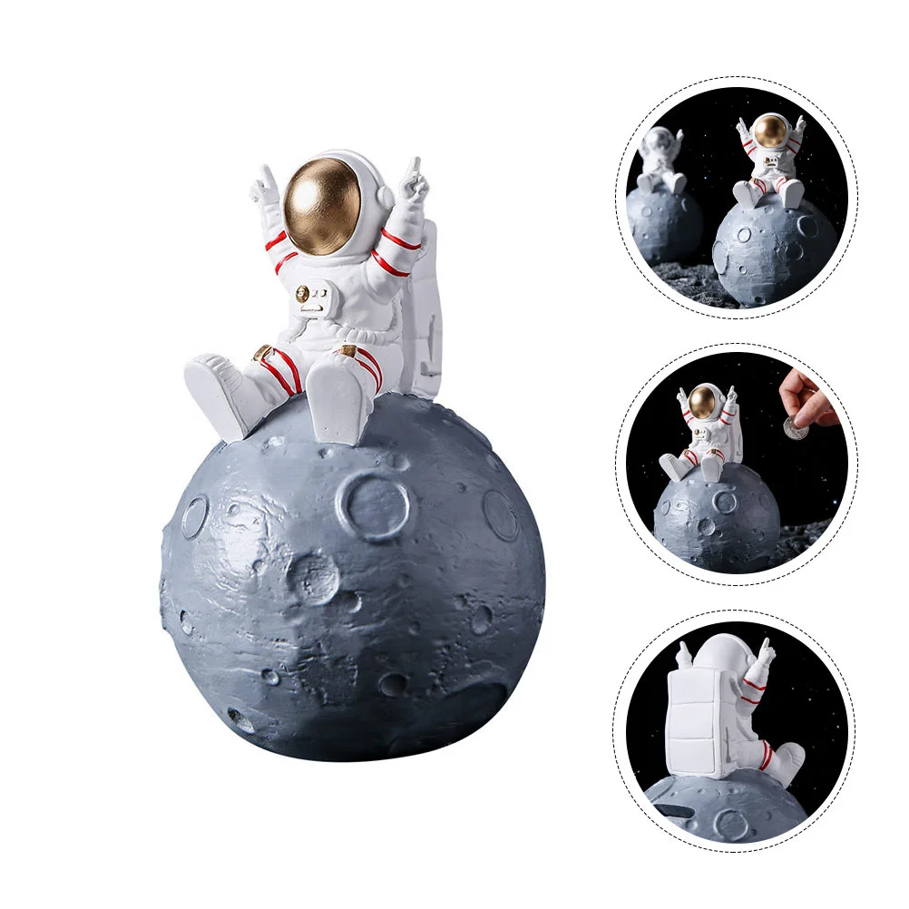 

Bank Piggy Savingmoney Astronaut Box Resin Jar Pot Space Planet Children Spaceman Ornaments Decoration Banks Decorativechildrens