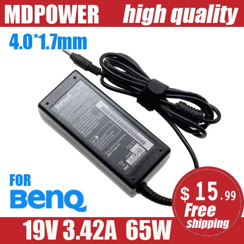 

For BENQ 19V 3.42A 65W 4.0*1.7mm Laptop AC Adapter power Charger Joybook X41 X42 CT2200 HAIER Y13A TSINGHUA TONFANG
