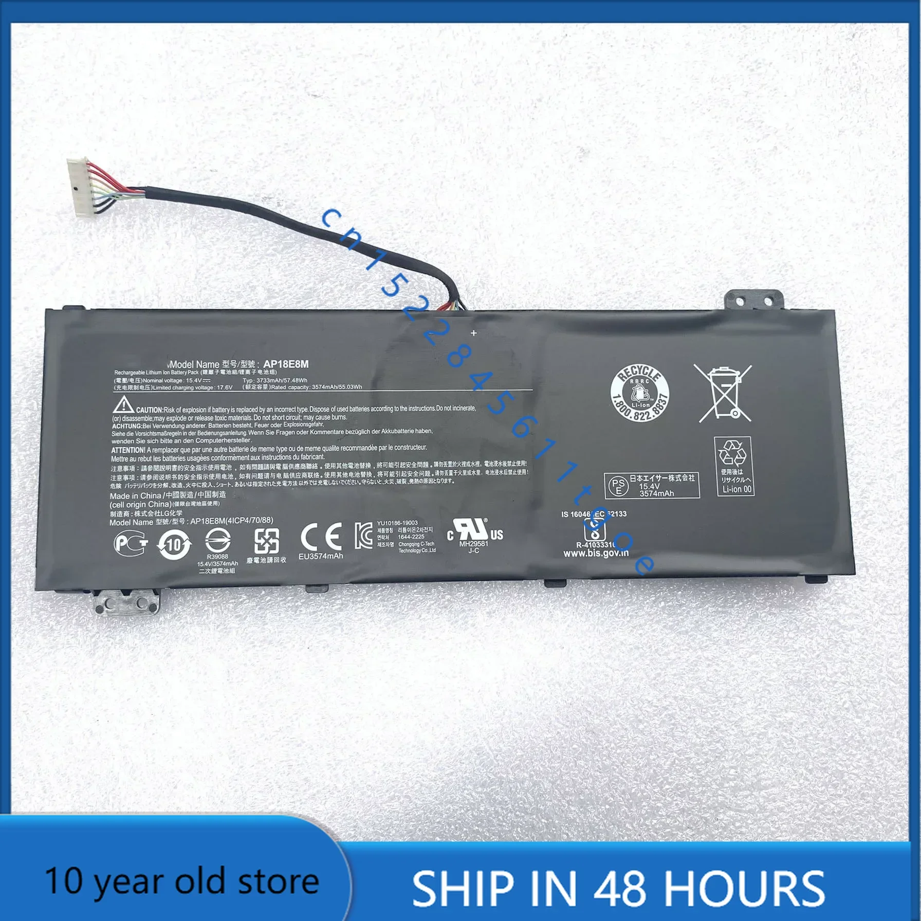 Новый аккумулятор для ACER 4ICP4/70/88 AP18E8M Aspire 7 A715-74 Nitro 5 AN515-54 AN515-43 ConceptD CN515-71