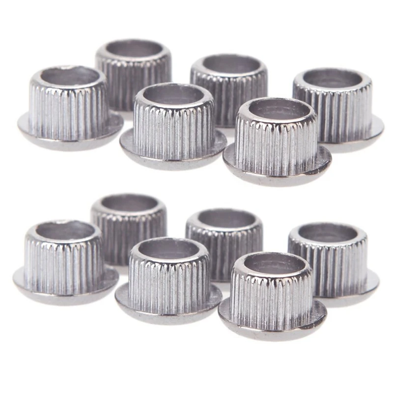 

12X Guitar Tuner Conversion Bushings Adapter Ferrules Nickel Plating With Nice Plastic Shell Silver