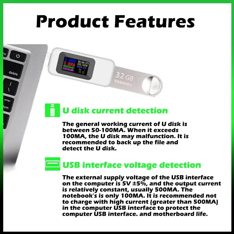 USB-тестер 10 в 1 цифровой вольтметр постоянного тока амперметр измеритель