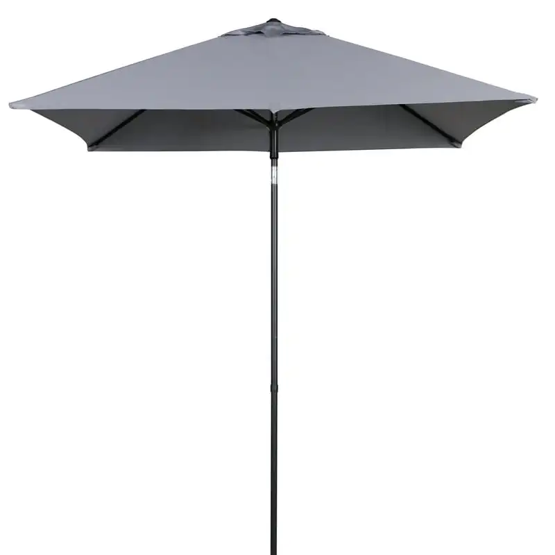 

6 x 7.5ft Grey Rectangular Outdoor Market Patio Umbrella with Push-up Function On cloud shoes for men Raincoat Mini umbrella Umb
