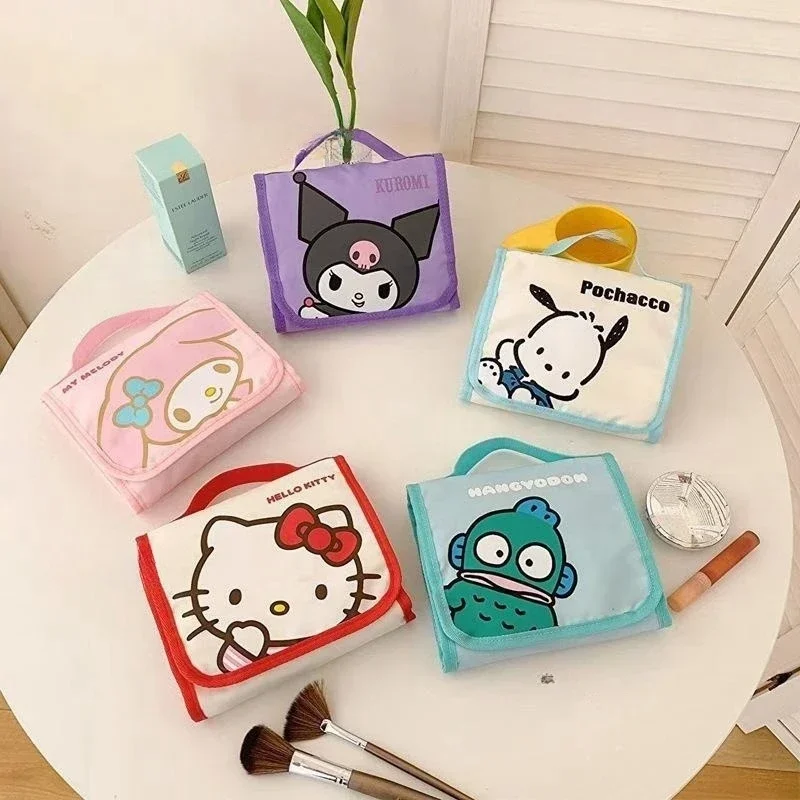 

Sanrio Anime Kawaii Makeup Bag Pencil Case Travel Fold Cosmetic Bag Toiletries Storage Pouch Brushes Wash Case Pencil Case