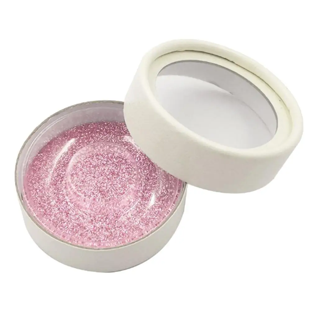 

Мерцающий круглый чехол для хранения мини держатель ресниц шкатулка для ювелирных изделий