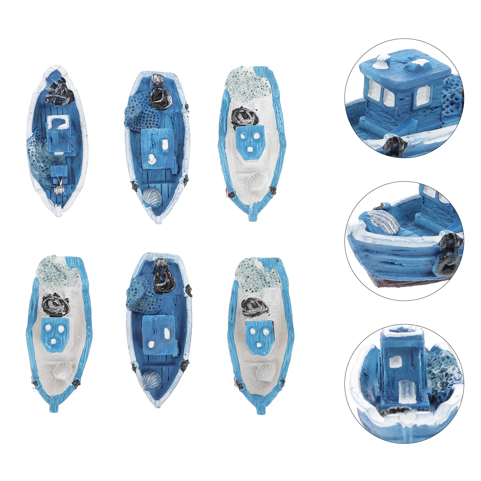 

6 шт., миниатюрная шикарная мини-рыболовная лодка