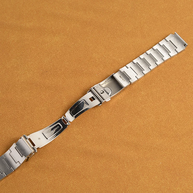 Stainless Steel Watchband Strap Fold Buckle Clasp Wrist Belt Bracelet Silver For Seiko Watch Accessories