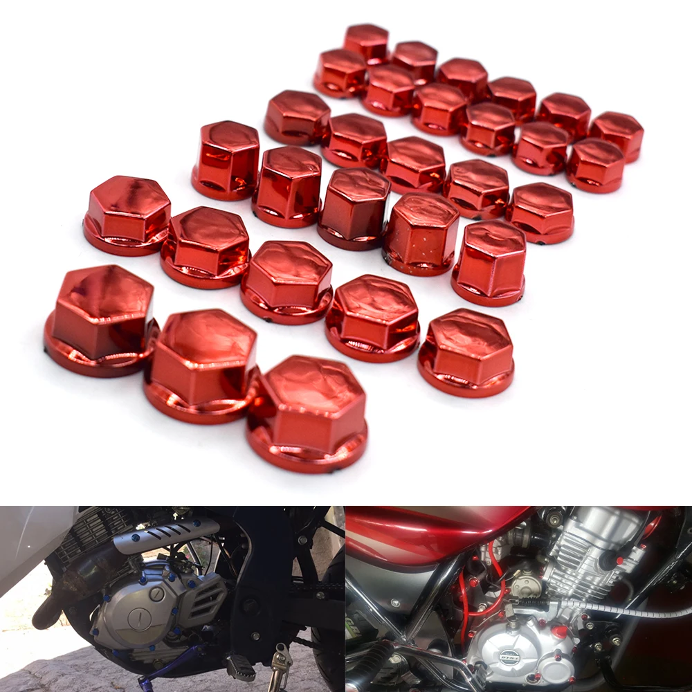 

30PCS motorcycle modeling plating nut decorative screw cap For YAMAHA MT-01 MT-03 MT-07 MT-09 FZ-07 FZ-09 MT-10 MT-25 FZ1 FZ8