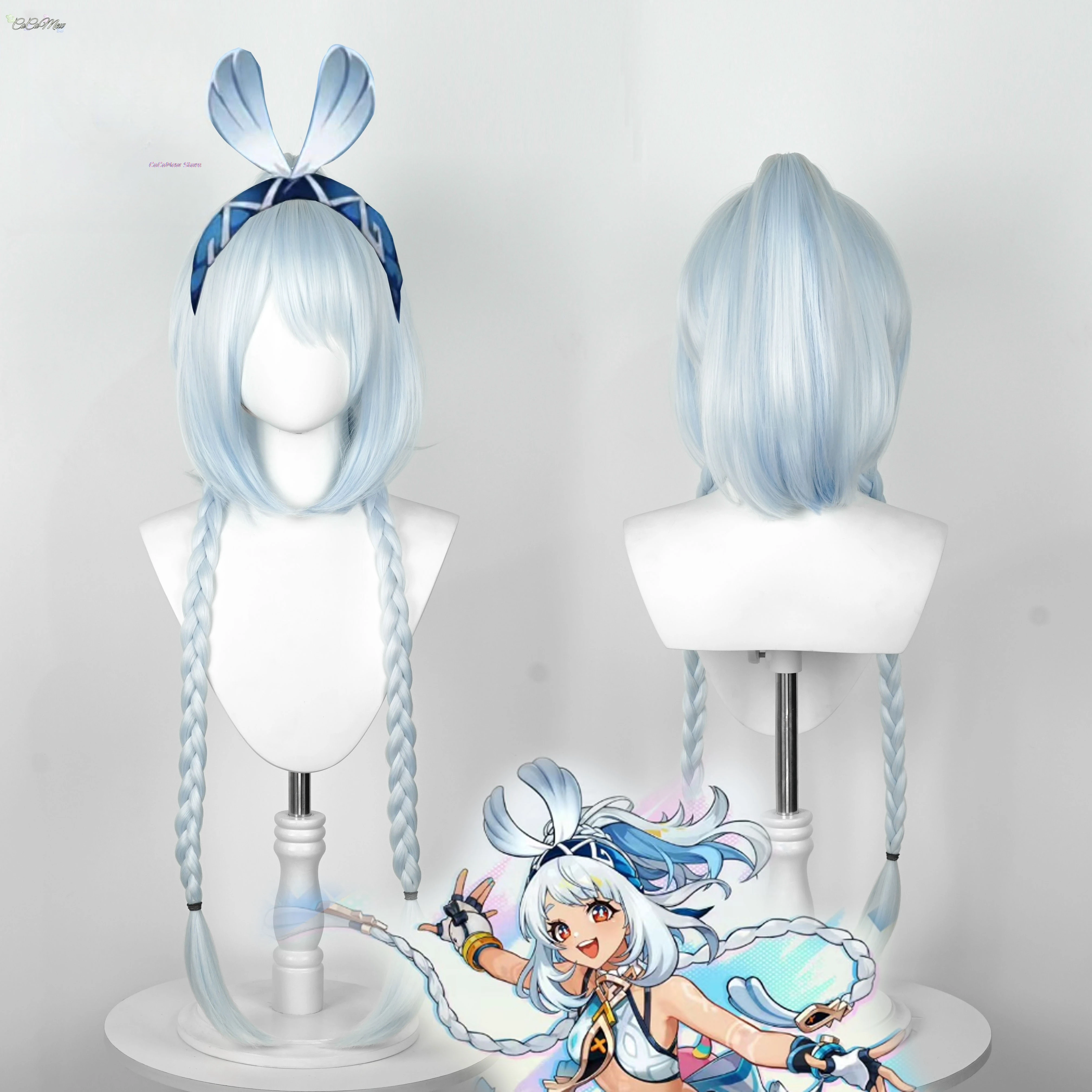 Muinaa Косплей Аниме Genshin Impact Костюм на Хэллоуин Синий парик Костюмы для взрослых