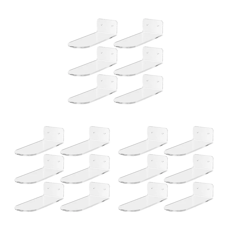 

18 упаковок плавающих полки для обуви, прозрачные акриловые настенные полки для обуви, для демонстрации коллекционной обуви