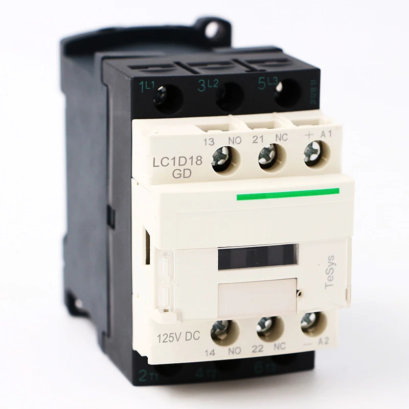 

LC1D18GD DC Электрический магнитный контактор 3P 3NO LC1-D18GD 18A 125V DC катушка